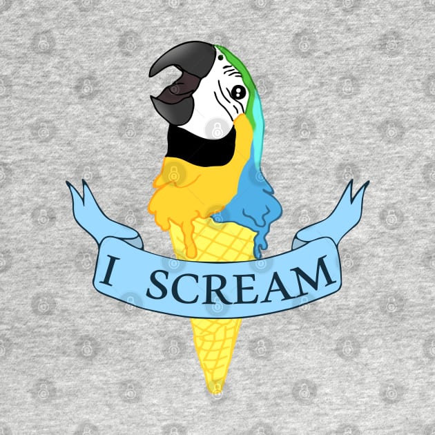 I scream Ice cream Blue Gold Macaw by FandomizedRose